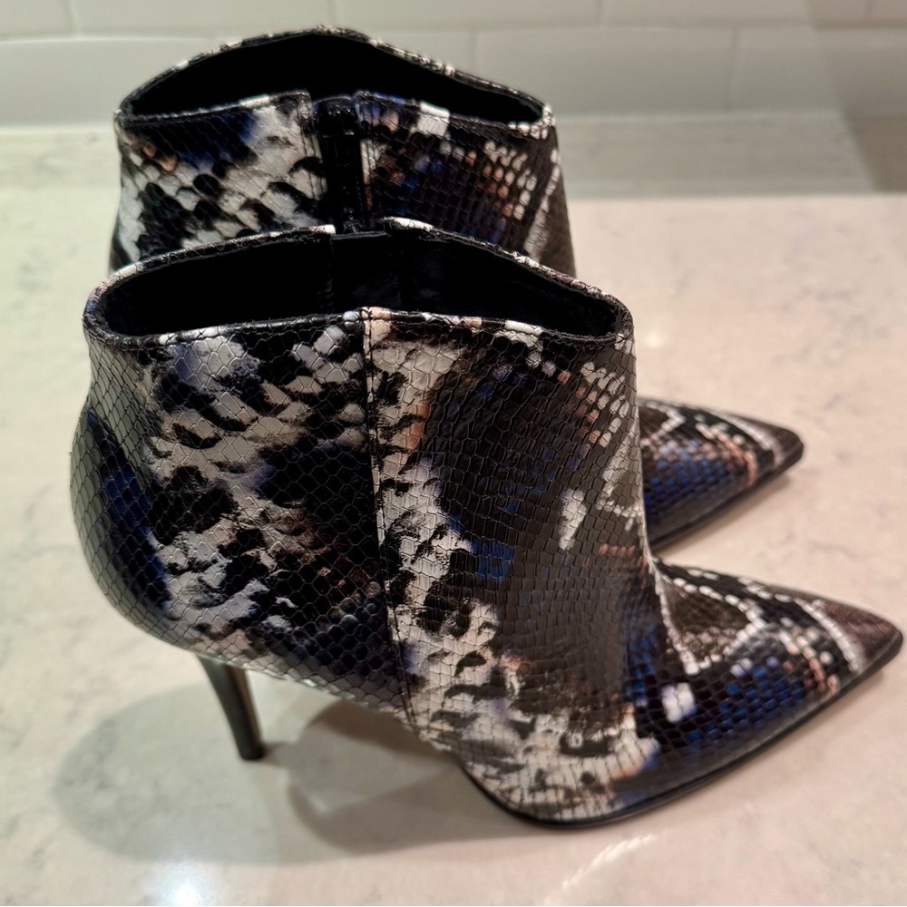 San Marina Snakeskin Ankle Booties with Stiletto Heel